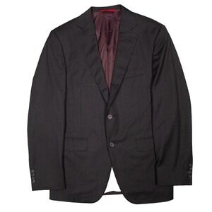 Samuelsohn Blazer Reda 120s Wool Performance Canada Made Sharkskin Grey 38S